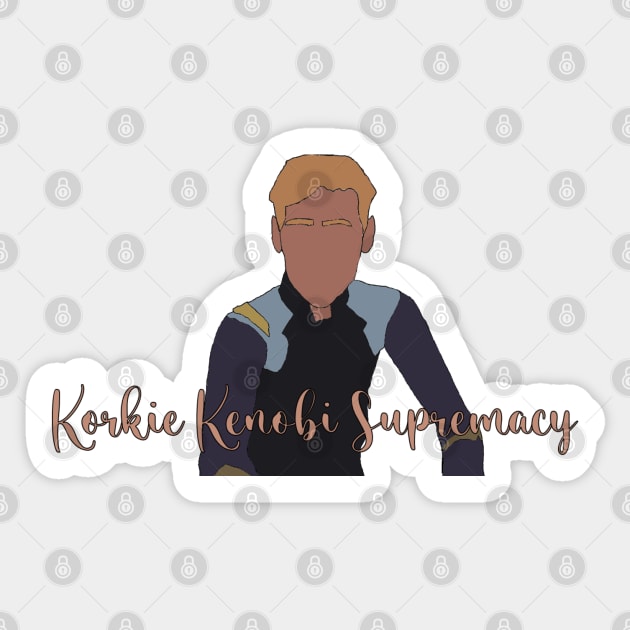 Korkie Kenobi Supremacy Sticker by konstantlytired